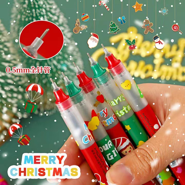 Navidad de secado rápido recta-Bolígrafo líquido 0,5mm examen recto-líquido pluma de gran capacidad Negro pluma de agua pluma de la firma