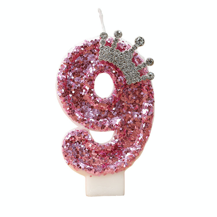 Nuevo cumpleaños vela digital corona princesa rosa pastel creativo vela transfronteriza e-commerce AliExpress vela dedicada
