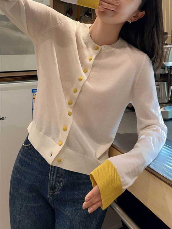 siy店主自留~黑标邂逅针织衫美利奴羊毛撞色长袖上衣女|undefined