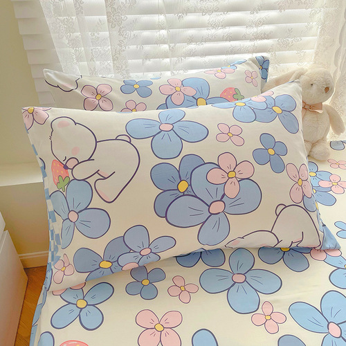 New pure cotton single product sheets, sheets, 100% cotton fitted sheets, pillowcases, children's cartoon small fresh bedding wholesale