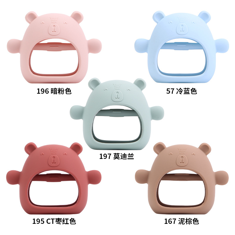 Baby Soothing Toy Gloves Teeth Gum Fixed Teeth Gum Boiled Anti-eating Hand Gadget Silicone Bear Hand Guard Teeth Gum