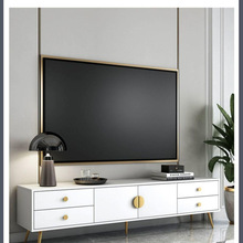 简约现代新款组合电视柜儿轻奢客厅小型实木边柜装饰摆件简易墙柜