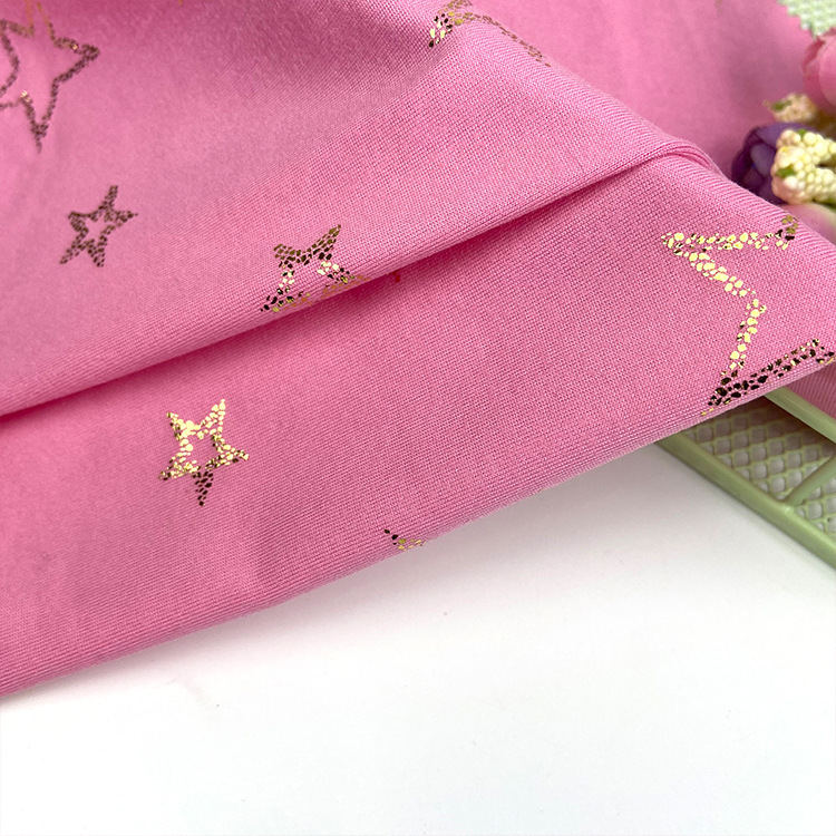 供应牛奶丝烫金面料多色广场舞服装舞台服春夏连衣裙布料