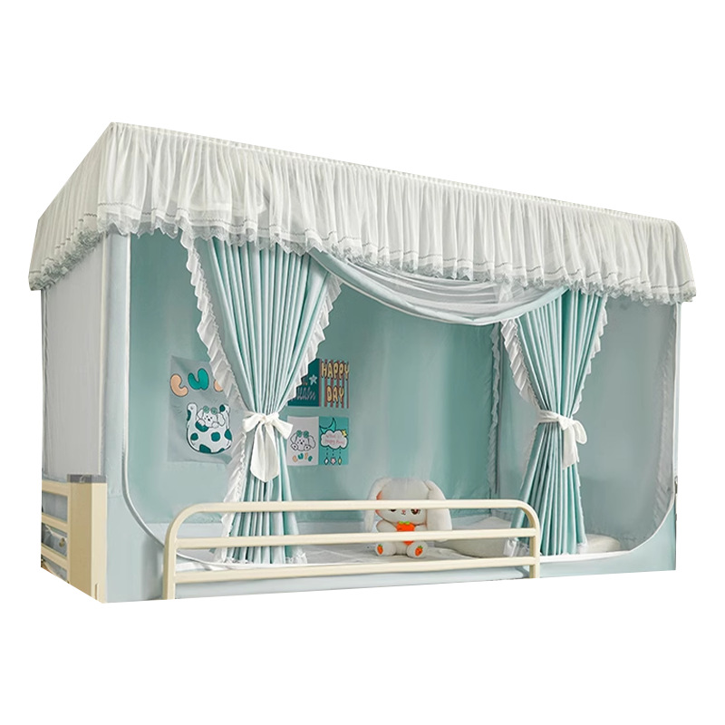 Cortina de cama con sombreado fuerte Mosquitera de dormitorio de estudiantes universitarios todo incluido 2024 nueva cama individual especial para literas