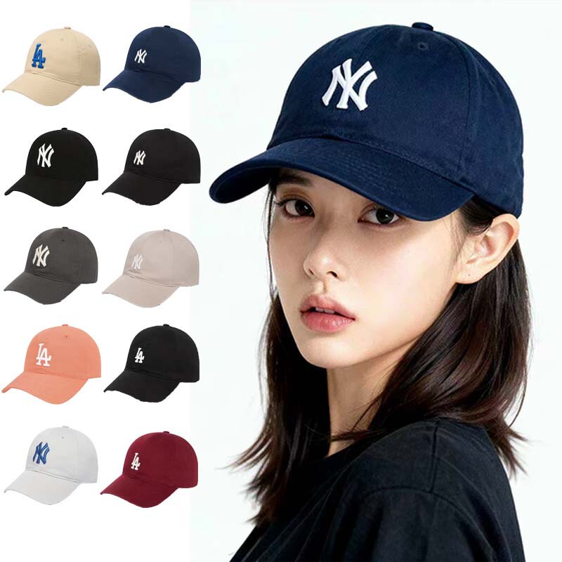 Mlb Yankees Ny Large Logo Baseball Cap for Men and Women, Curved Brim, Soft Top, Small Logo La Adjustable Peaked Cap Cp6