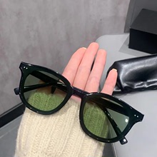 GM墨镜女高级感ins夏防晒大脸防紫外线太阳镜2022年新款绿色眼镜