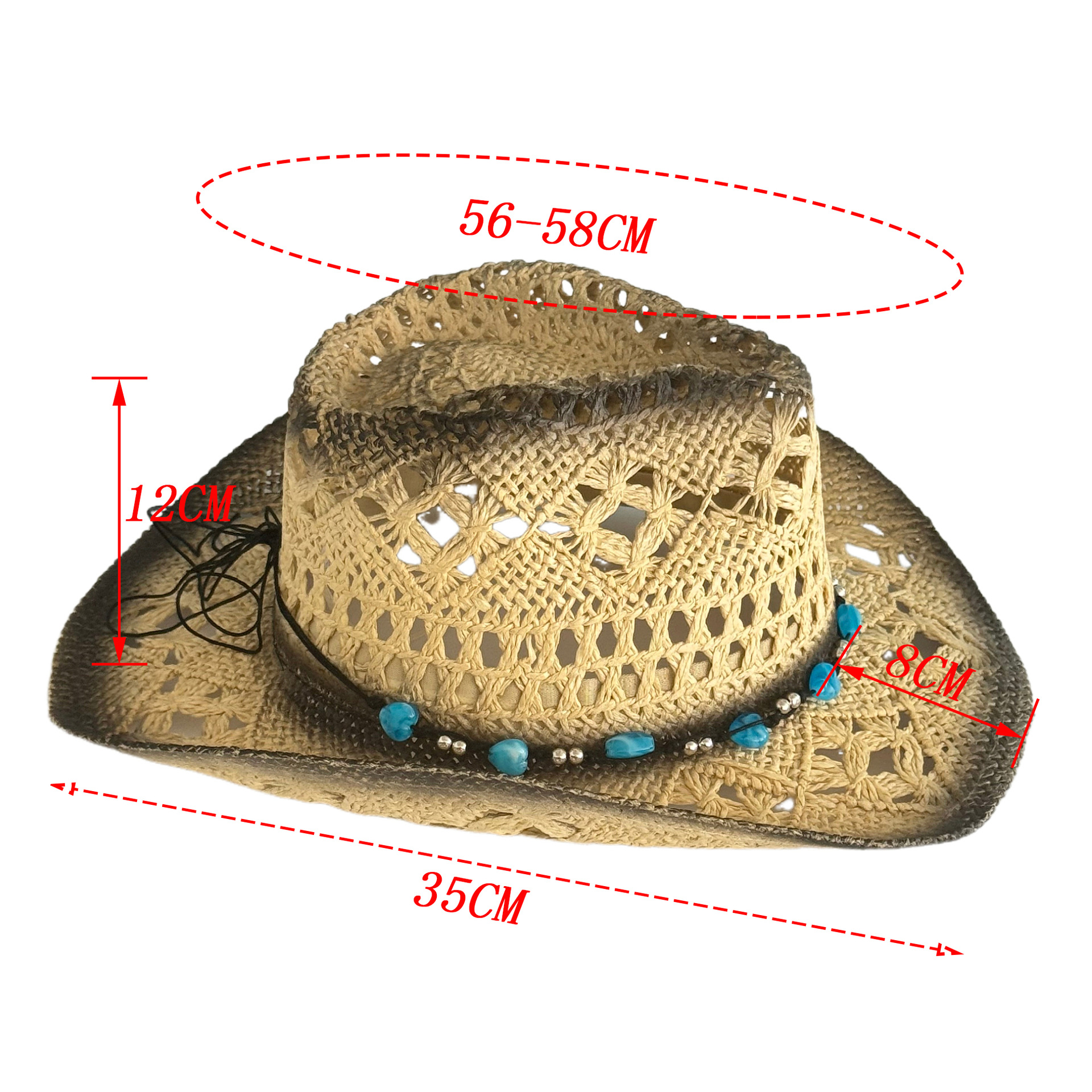 Vintage Straw Cowboy Hat For Beach Holidays And Summer Vacation_voghion.com