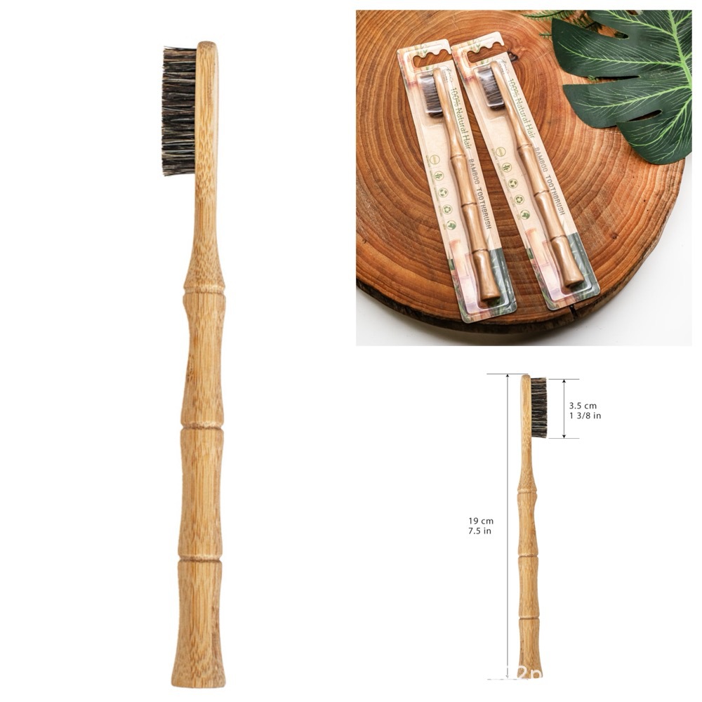 Xiuming cepillo de dientes de bambú de carbón activado de lana suave madera de mango ecológico natural, biodegradable de bambú orgánico
