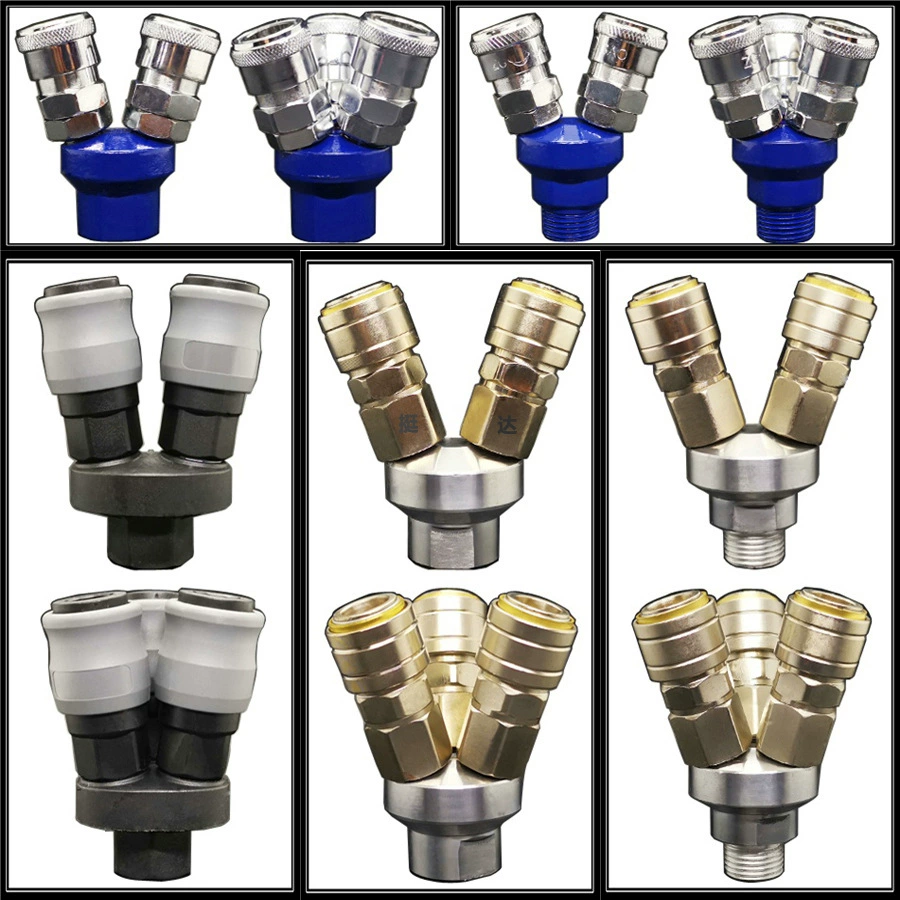 Пневматическое быстрое соединение круглого двухходового воздушного насоса воздушного компрессора C типа 1/2 3/4 тройной вилки 4 6 минут наружная проволока