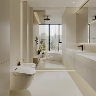 French Cream Bathroom Wall Tile Soft Light Milk White Toilet Micro Cement Tile Kitchen Bathroom Floor Tile brown