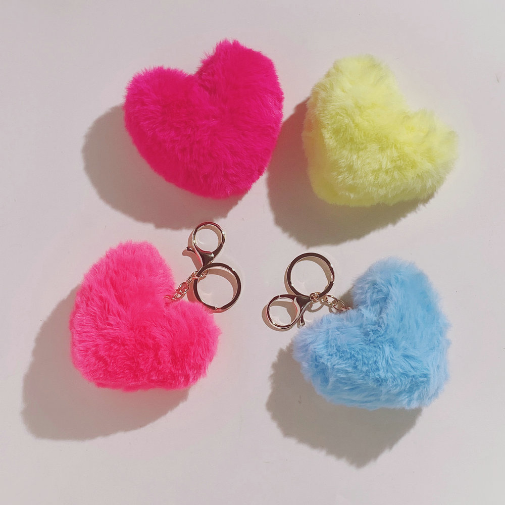 Plush keychain heart shaped