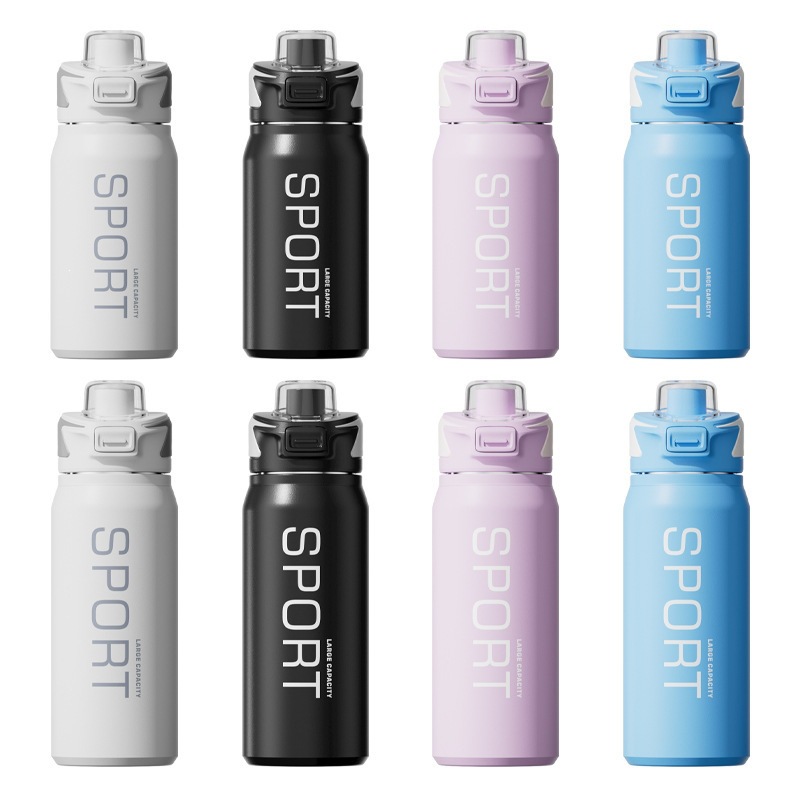 Nueva taza de aislamiento térmico deportivo 304 taza de agua de acero inoxidable de gran capacidad para niños y niñas de alto valor facial taza de paja portátil al aire libre