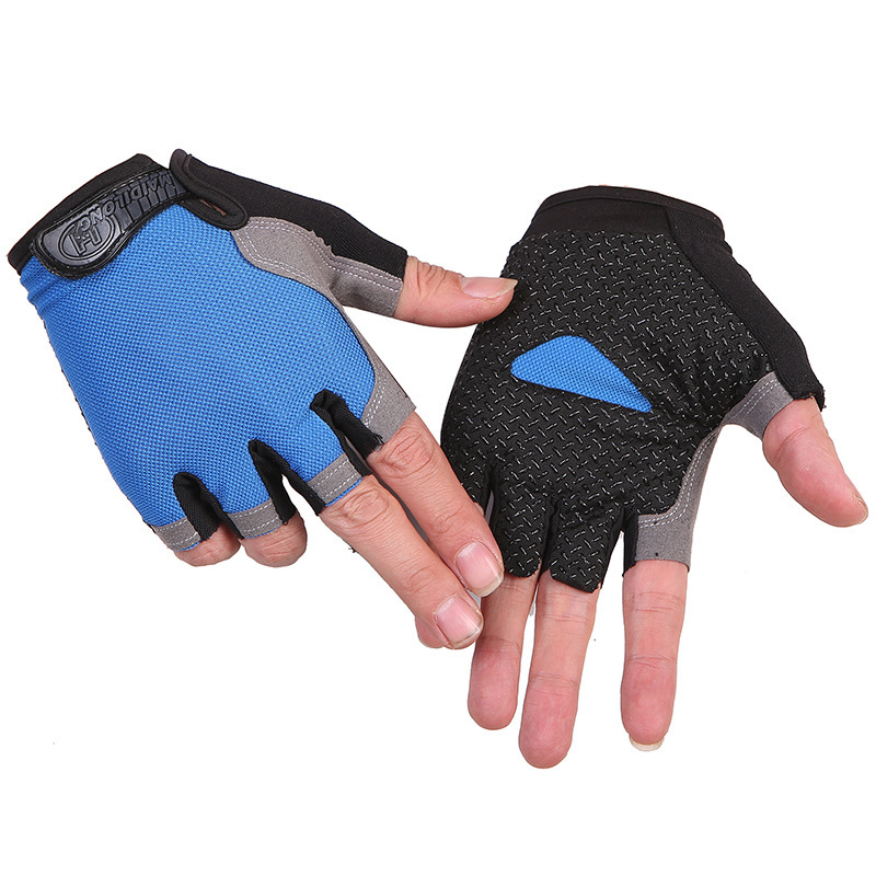 Plegable neto equitación fitness halterofilia medio dedo guantes tácticos fitness deportes al aire libre hombres y mujeres guantes de protección solar
