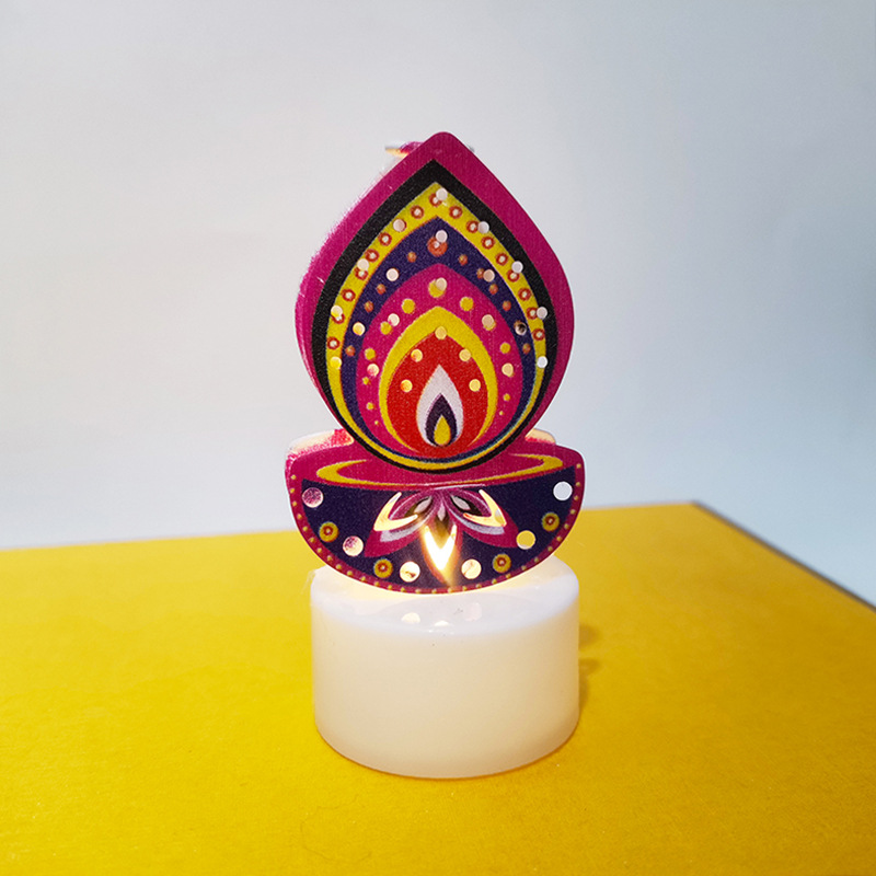 Nueva lámpara de vela electrónica LED iluminación creativa iluminación de atmósfera decoración pequeña lámpara de color hierro forjado estrella de modelado lámpara de noche