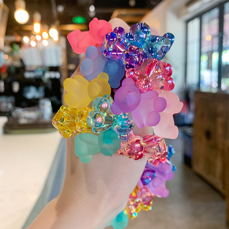 GG & MM helado color suave caramelo oso pelo banda Niños Accesorios para el cabello de dibujos animados de las mujeres cuerda de pelo Cola de Caballo tocado