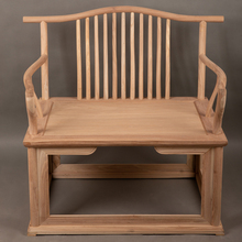 实木禅椅盘腿打坐椅主人椅白坯禅意新中式老榆木白胚茶椅圈椅