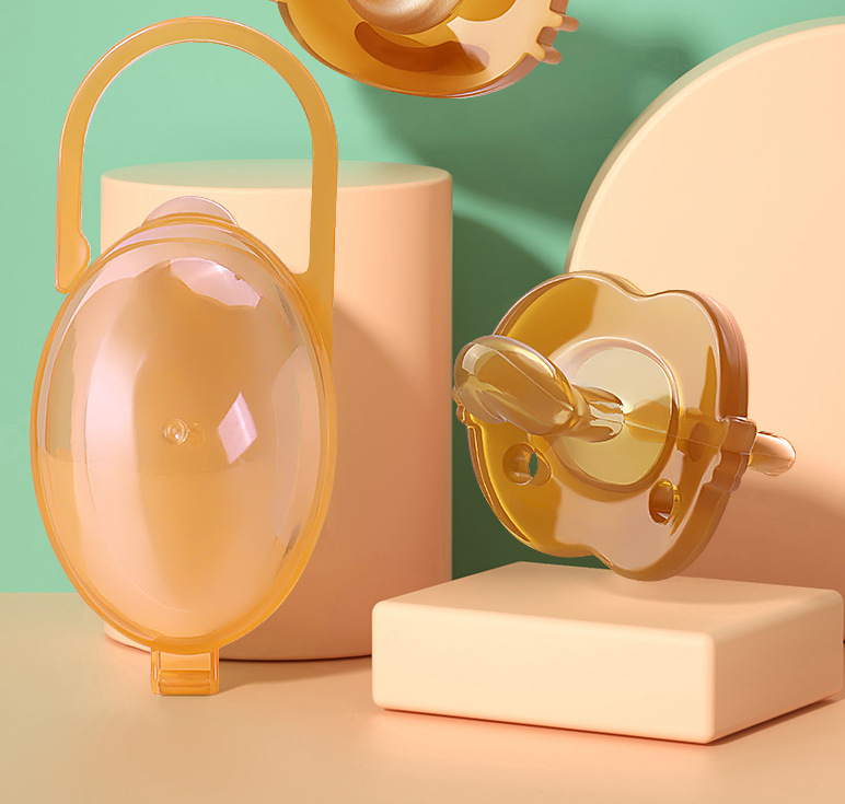 婴儿用品卡通硅胶安抚玩嘴盒宝宝安睡奶嘴盒亚马逊硅胶安抚奶嘴盒