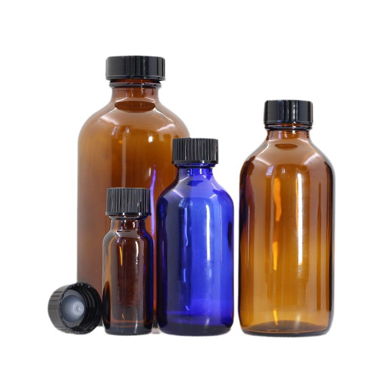 Fuente de la fábrica 15ml Brown botella de aceite esencial Boston botella de vidrio ml 30 transparente cosmética sub-botella