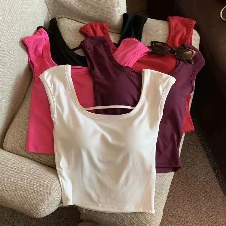 U-образное нижнее белье в одном маленьком подтяжке 2024 новый взрывной ремень с нагрудным ковриком без рукавов спортивный жилет женский летний