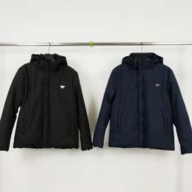 跨境毒家现货正确版本高品质P家新款三角标连帽棉服外套男女同款