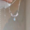 Brand pendant, necklace, advanced chain for key bag , moonstone, light luxury style