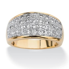 宸佑wish速賣通 時尚鑲鑽合金戒指 多排滿鑽結婚情侶對戒飾品