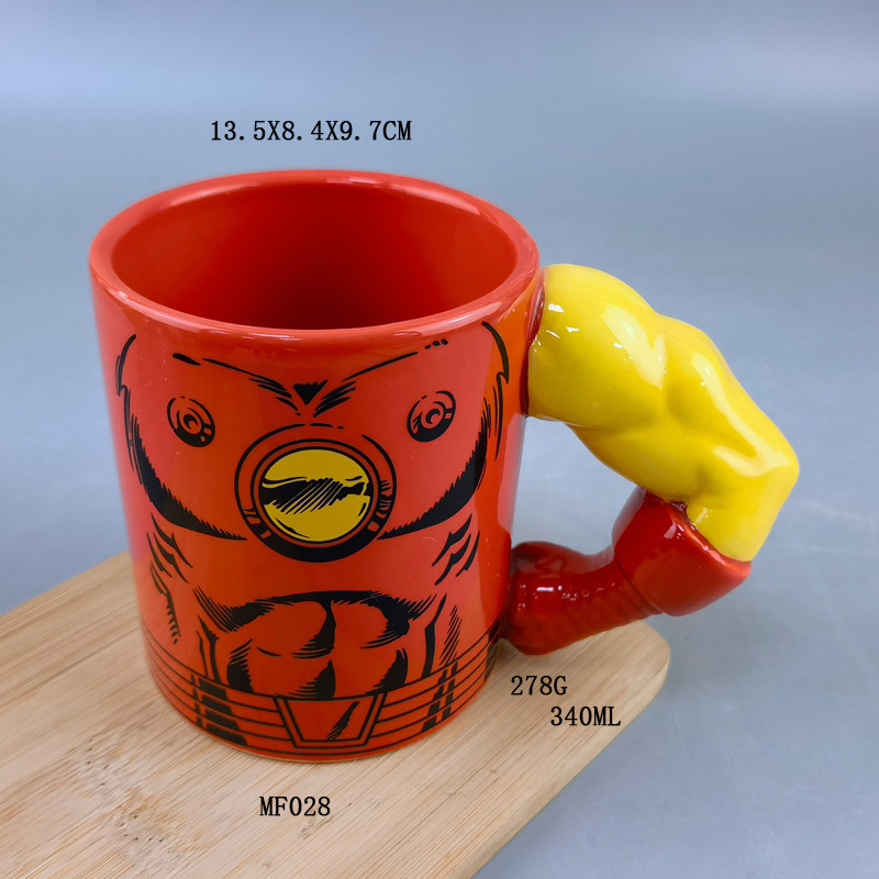 Taza de cerámica Marvel Superhéroes Vengadores Spider-Man Capitán América Hulk Dibujos animados Anime