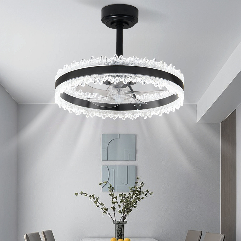 Ventilador de Techo con Luz Inversor de Acrílico y ABS con Control por App para Sala de Estar y Dormitorio