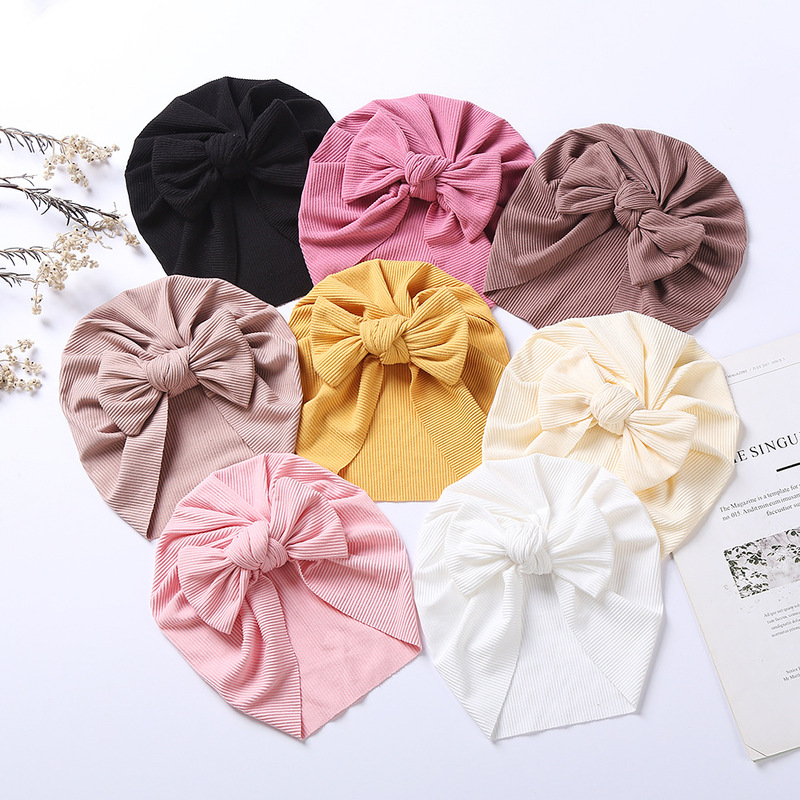 Europe and the United States cross-border new square bow baby pullover cap thread cotton children's Indian cap autumn and winter baby hat
