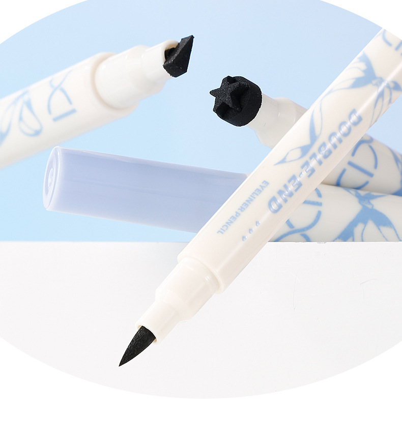 xixi Gulu Double-head seal eyeliner Pen, natural and long-lasting color, waterproof and sweat-proof, not easy to smudge, suitable for beginners with sponge heads undefined