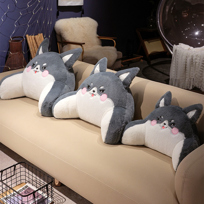 Cama de dibujos animados de cabello de conejo bolsas de respaldo de cintura cojín de respaldo de gran dormitorio de estudiantes para leer libros embarazadas almohada de protección de cintura de otoño