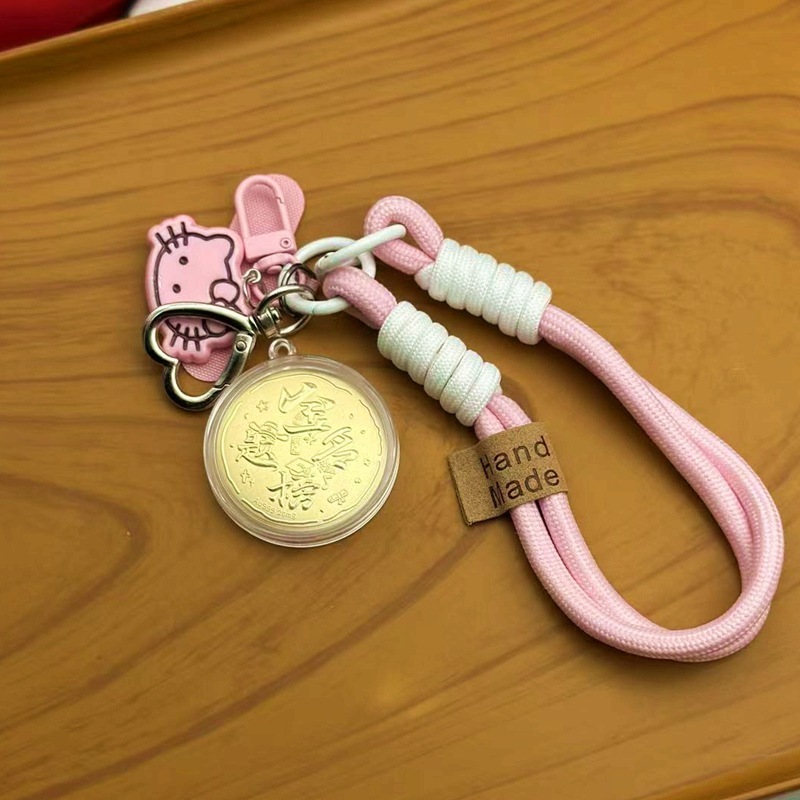 プリンセス、金持ちになってください 純金999キーホルダー かわいいミルクティーバーガーペンダント 平和と喜び 520バッグペンダント|undefined