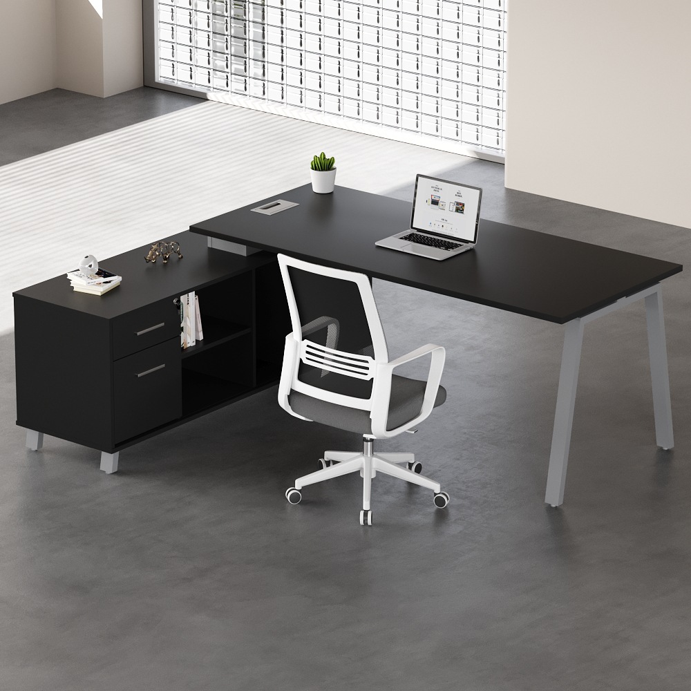 Mesa de gerente de supervisión, mesa de clase grande en forma de L, mesa de oficina individual, combinación simple y ligera, mesa de jefe, mesa de computadora de oficina.