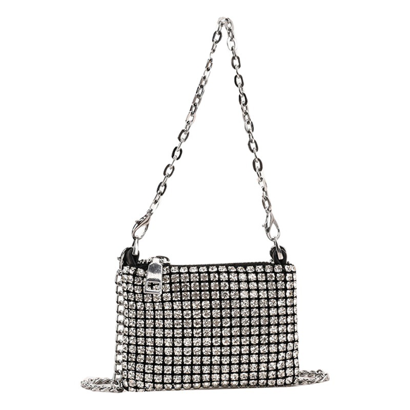 Bolso de los niños del estilo coreano mini bolso de la muchacha brillante diamante moda bebé cadena bolsa de mensajero de la muchacha retro pequeña bolsa cuadrada