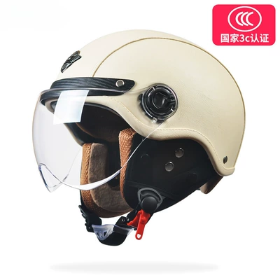 Motosiklet dəbilqələri – new electric motorcycle helmet 3C - one-size-fits-all-leather-rice-removable-ear-protection-class-a-harley-short-mirror