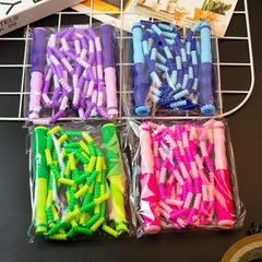 竹節縄跳び小学校専用幼稚園初心者ソフトビーズ模様ロープメーカー卸売り竹節児童縄跳び