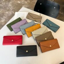 钱包女士真皮荔枝纹长款钱夹包2025新款时尚撞色手拿包牛皮Wallet