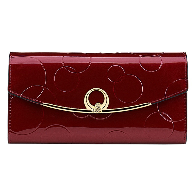 Cross-border Wholesale Women's Wallet Leather Long Large Capacity Wallet Multifunctional Simple Atmospheric Women's Ticket Clutch Clutch