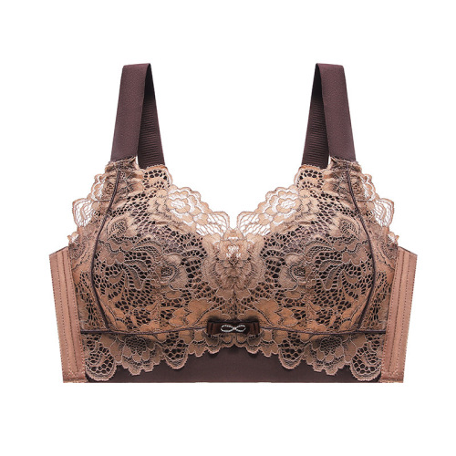 Women's plus size underwear without wire rings, breast reduction, anti-sagging, large breast reduction, push-up, large size ultra-thin bra