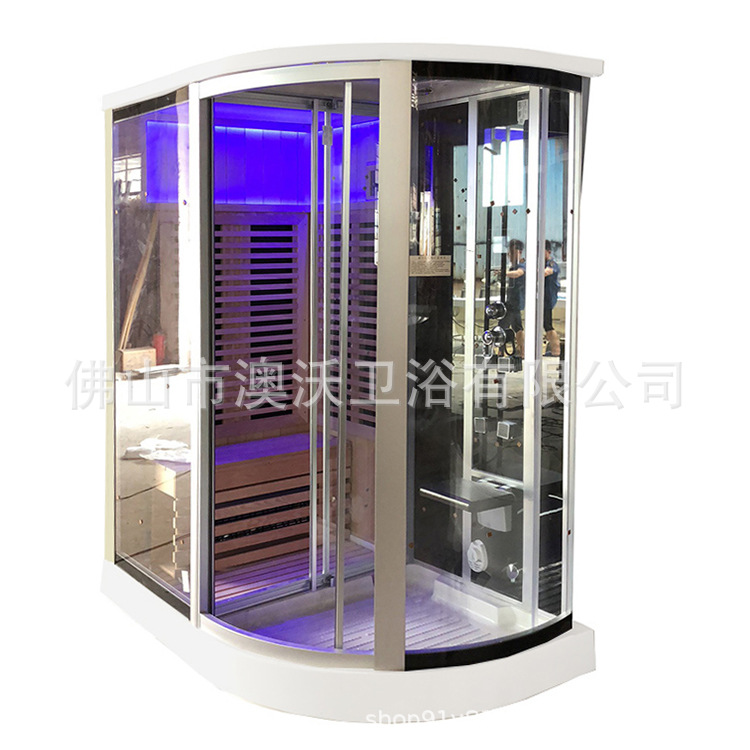 Húmedo y seco Sala integrada sudor sala de vapor húmedo sala de sauna humeante onda luminosa infrarrojo lejano cuarto de ducha integrado