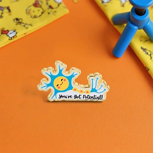 You Have Potential Badge Cute Neuron Fun Emoji Enamel Pin Biologist Gift Decoration