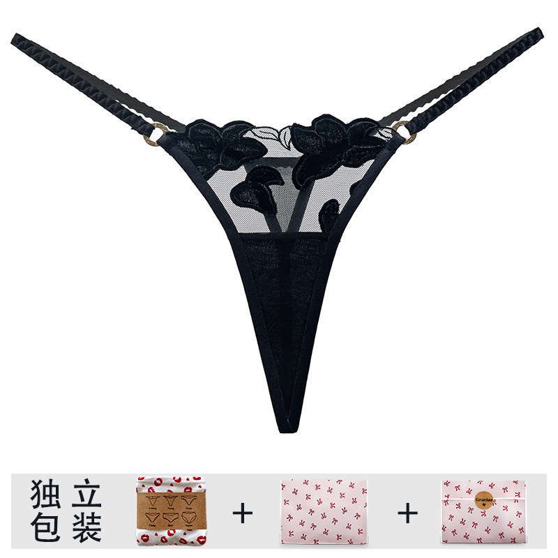 Dropshipping! 1011t High Quality Velvet Flower Mesh Sexy One-Thread T-Pants Large Size T-Pants Cross-Border Dropshipping! 1011t High Quality Velvet Flower Mesh Sexy One-Thread T-Pants Large Size T-Pants Cross-Border