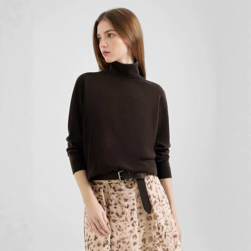 B~C Cashmere Turtleneck Base Knit Sweater for Women, Autumn and Winter Basic Style, Soft and Skin-Friendly, Slimming Long-Sleeve Base Layer B~C Cashmere Turtleneck Base Knit Sweater for Women, Autumn and Winter Basic Style, Soft and Skin-Friendly, Slimming Long-Sleeve Base Layer