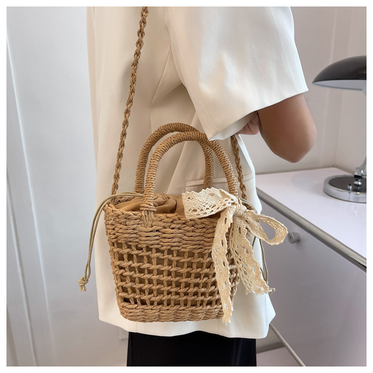 Geflochtene Strohtasche Für Den Sommer Am Strand Und Urlaub_voghion.com