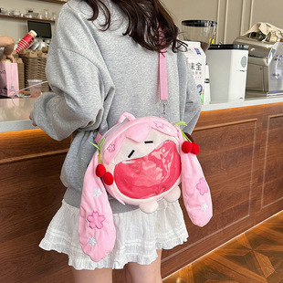 Japanese Pink Cherry Big Pain Bag Animation Hatsune Future Girl Cartoon Student Fashion Crossbody Bag Student Bag