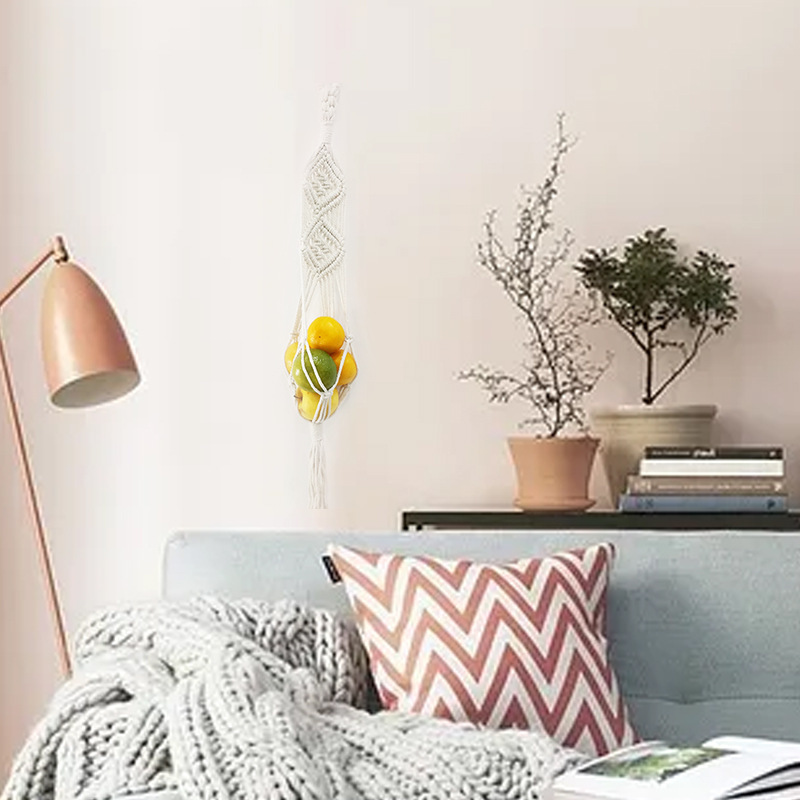 水果兜吊篮植物绿化吊篮棉绳编织悬挂网兜家居收纳壁挂装饰品挂兜