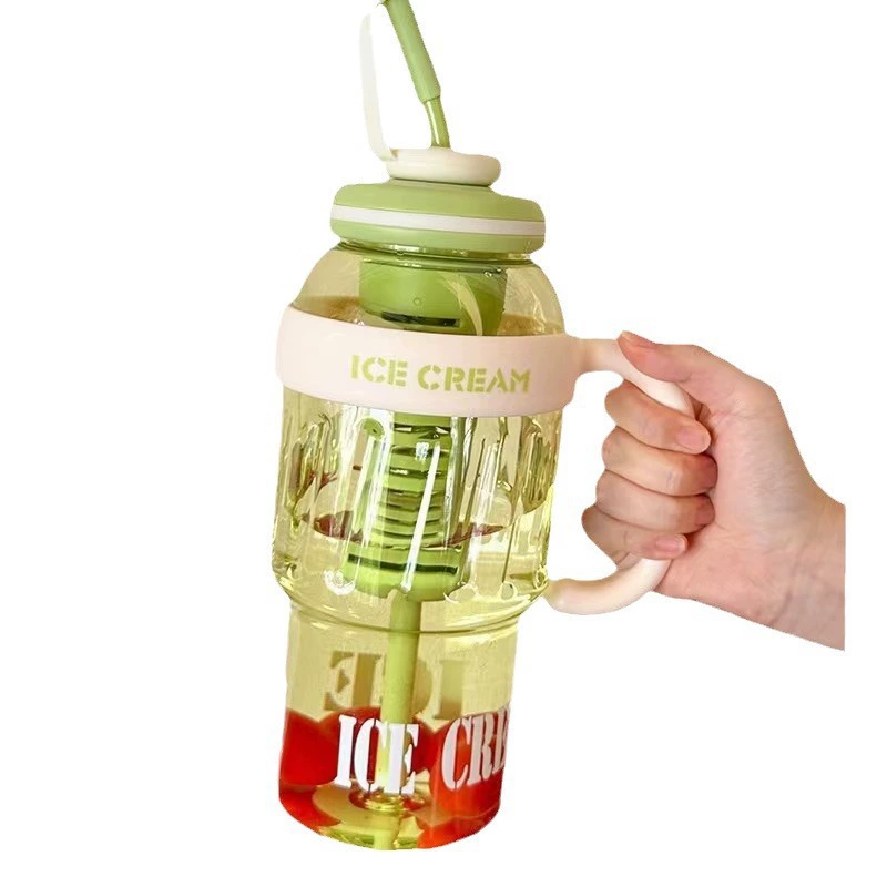Summer high quality plastic glass, capacious tea cup, flavored tea, handle, teapot