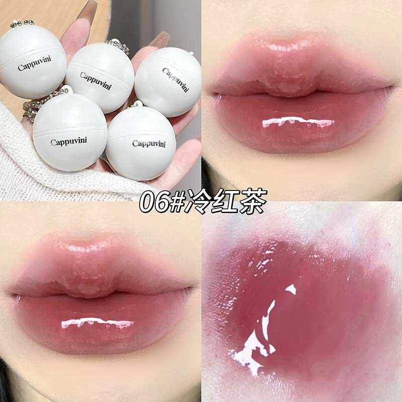 CAPPUVINI 釉薬ハートミラーリップゼリー水光沢保湿美白学生パーティー化粧品リップグロス美容メイク|undefined