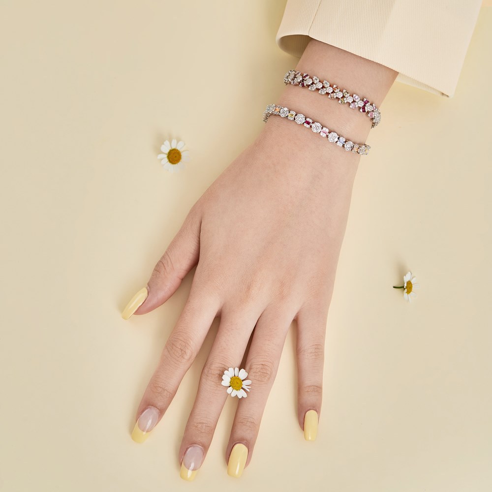 40g Weight Zircon Inlay Material Tennis Bracelet Classification 1 Piece Quantity Banquet, Party Occasion 925 Sterling Silver Material Geometric Pattern Women's Gender Plating, Inlay Design Elegant, Luxurious, Shiny Style 925 Sterling Silver Tennis Bracelet Elegant Luxurious Shiny 14