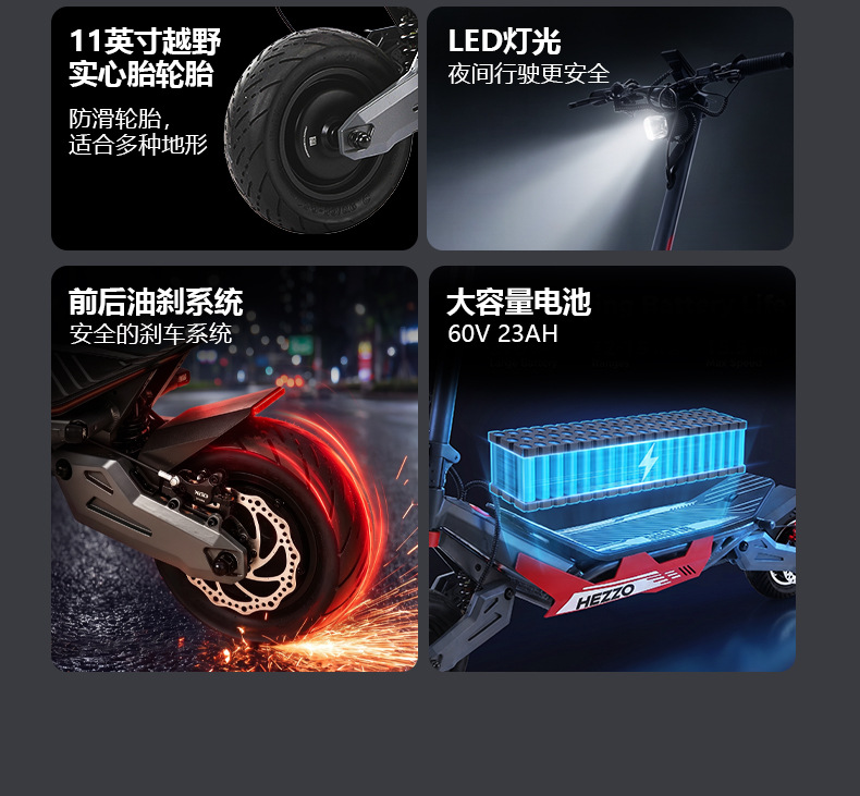 Cross-border exclusive F10 electric off-road scooter, featuring dual motors, high power, long battery life, and a foldable design, making it an ideal adult mobility vehicle